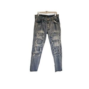 Victorious Jeans Mens‎ 32x32 Blue moto distressed